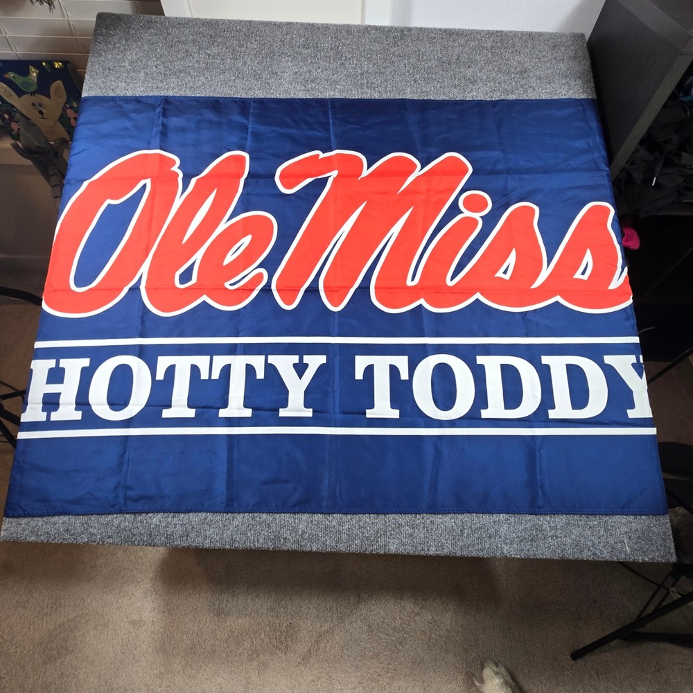 Ole Miss Rebels Hotty Toddy Flag 3x5 Blue Banner University of Mississippi NCAA